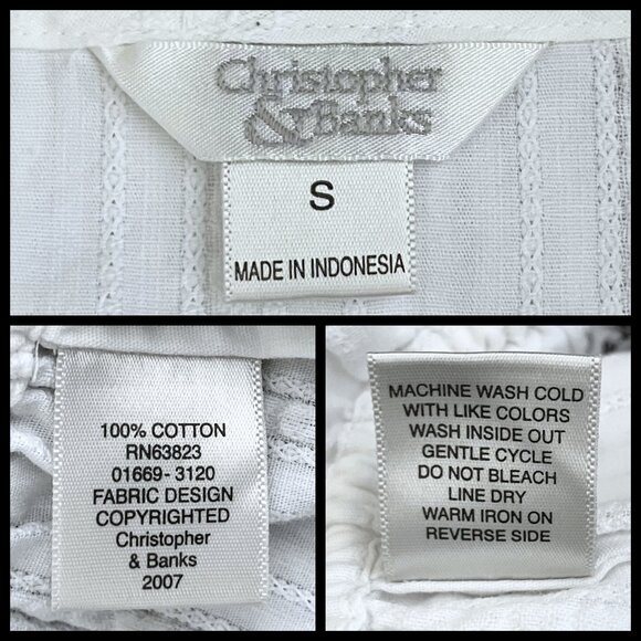 Y2K 100% Cotton White Boho Embroidered Tie Waist Peasant Top Cottagecore XS/S - Picture 9 of 9